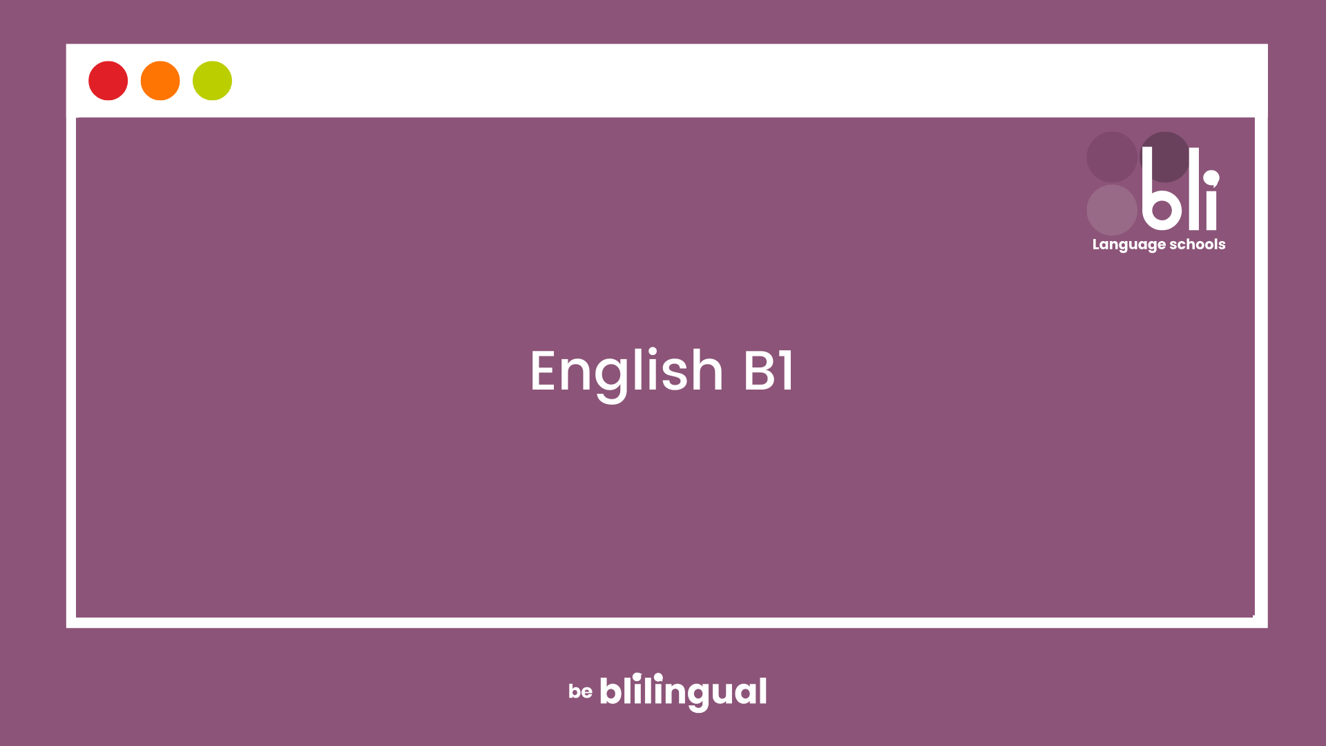 English B1 F2F